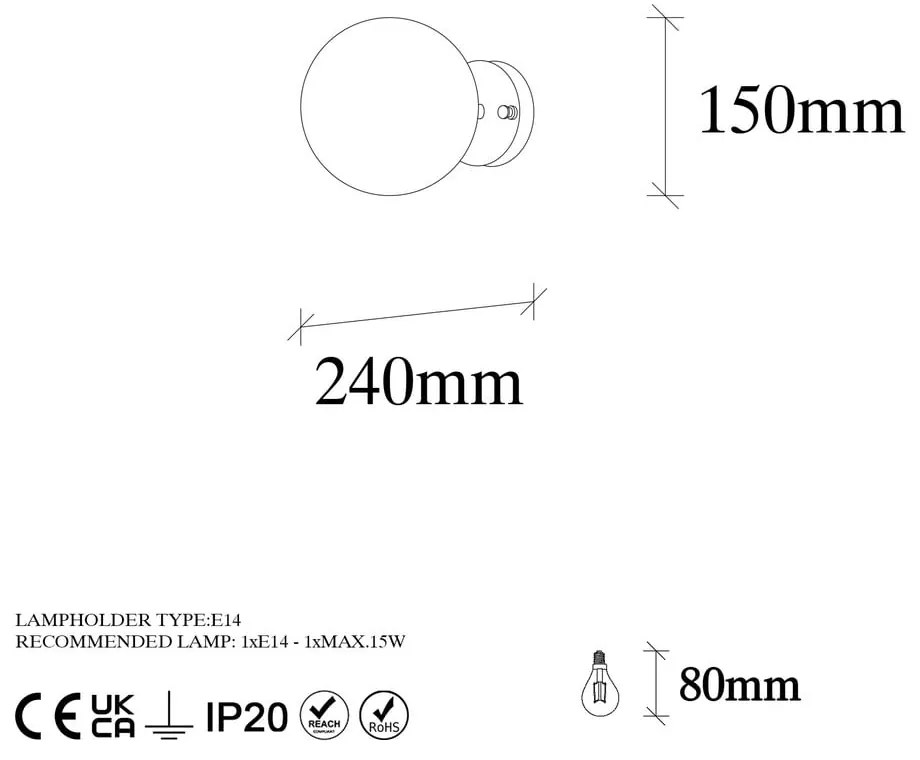 Стенна лампа в бял и бронзов цвят ø 15 cm Atmaca – Opviq lights