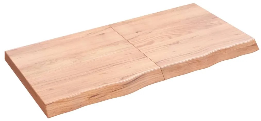 3156376 vidaXL Плот за маса светлокафяв 120x60x(2-6) см обработен масивен дъб