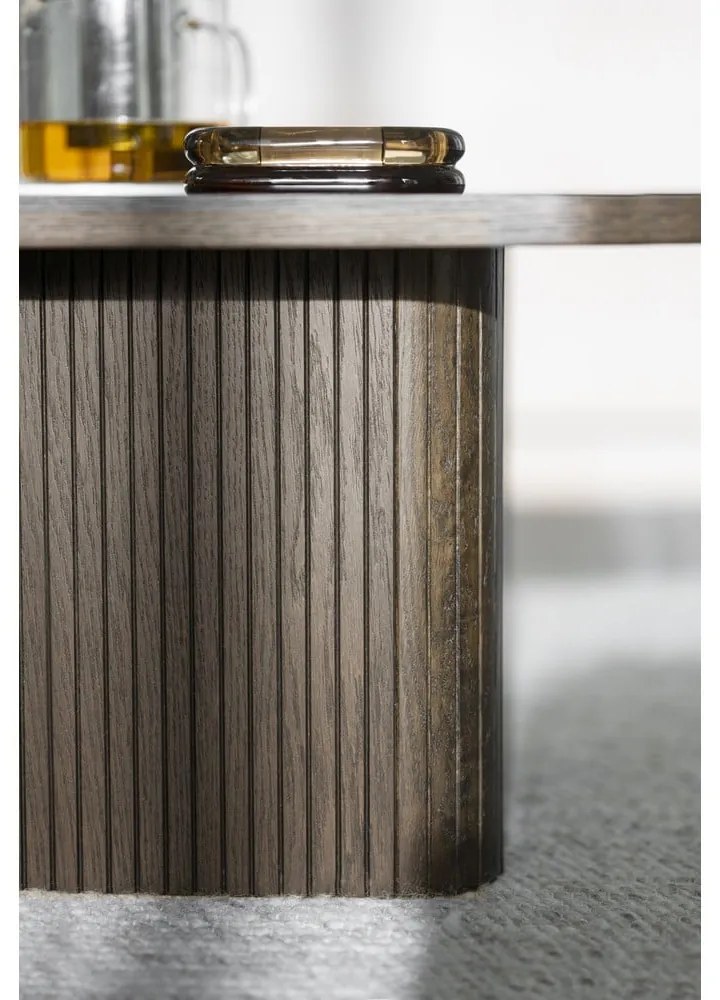 Тъмнокафява масичка за кафе от декор от дъб ø 80 cm Sullivan – Rowico