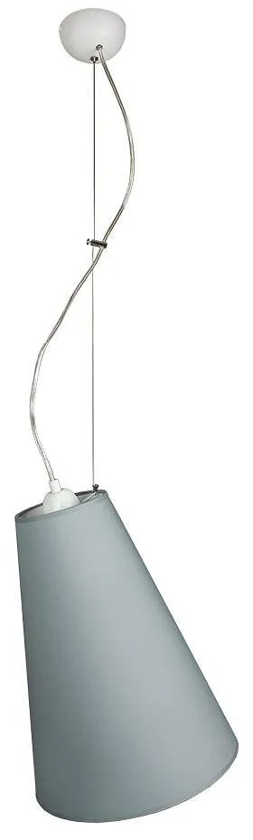 Пендел ПИЗА, бял, абажур Котън Светлосив, 1xE27