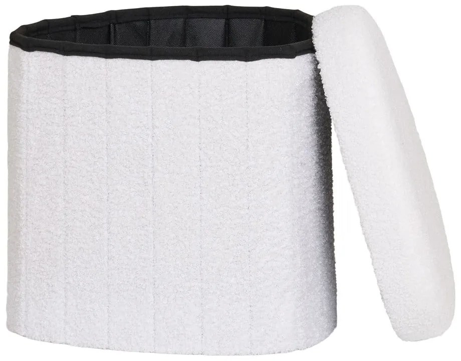 Бяла табуретка от прежда с примки от букле Medford – House Nordic