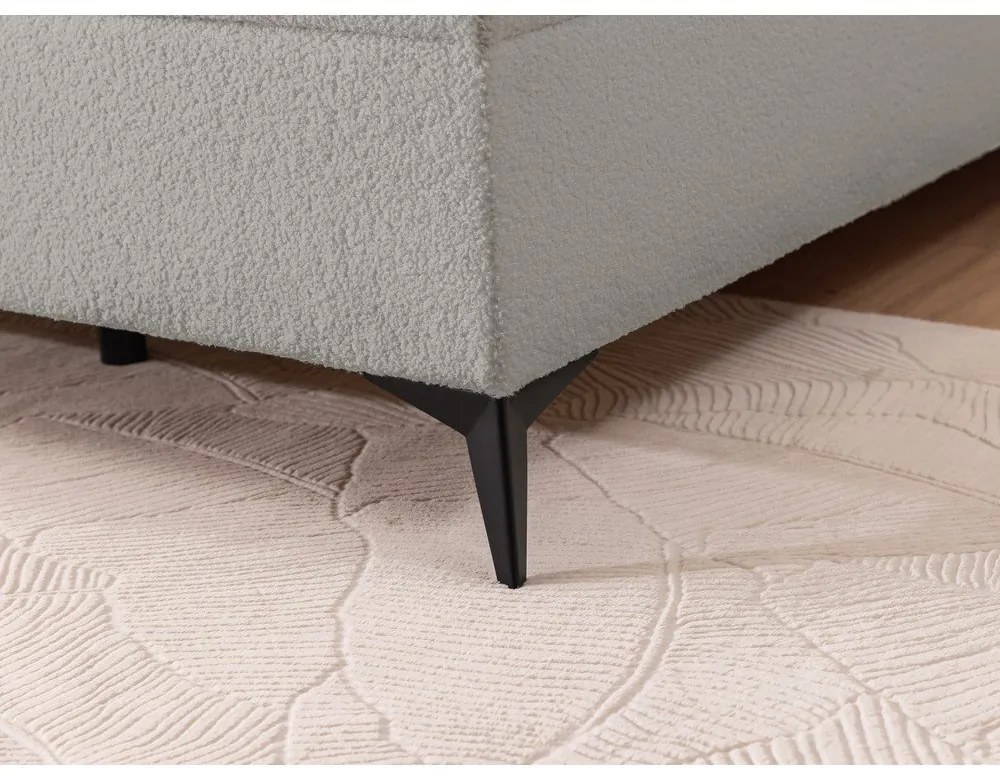 Светлосиво боксспринг легло 160x200 cm с място за съхранение Ornes – Ropez