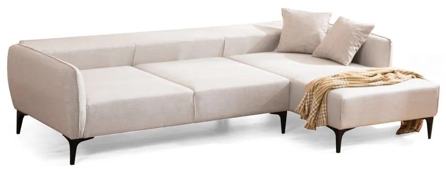 Бял ъглов диван , десен ъгъл Belissimo – Balcab Home