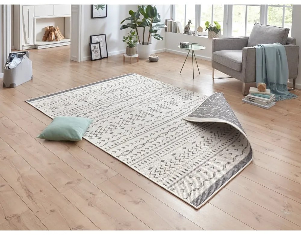 Сив и кремав килим за открито , 150 x 80 cm Kuba - NORTHRUGS