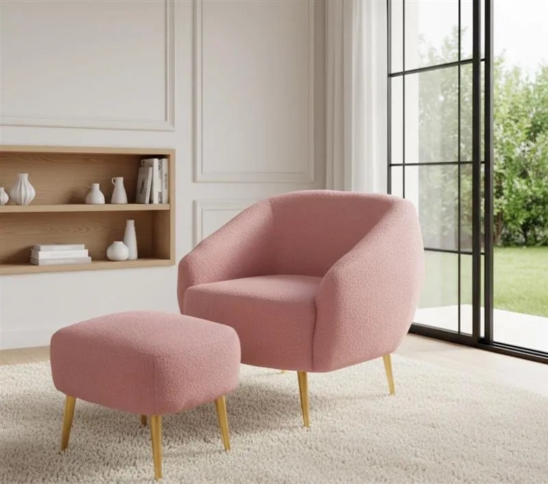 Комплект фотьойли Fuzzy - розов