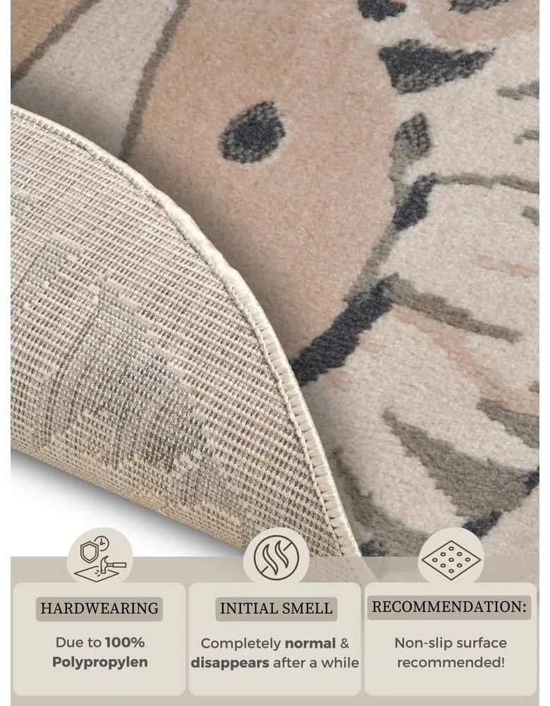 Бежов детски килим ø 140 cm Lion - Hanse Home