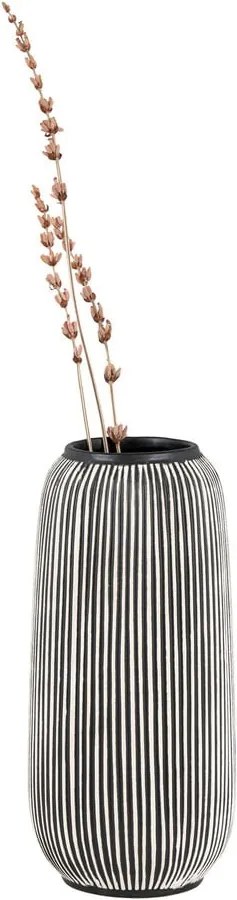 Черно-бяла каменна ваза (височина 20 cm) – House Nordic