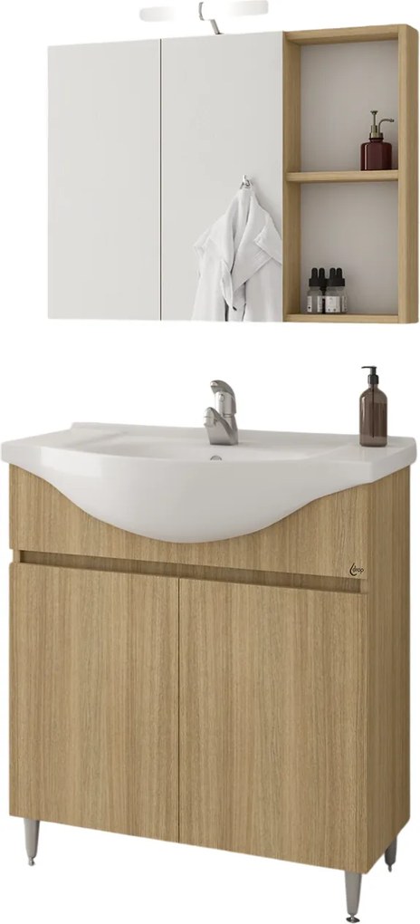 Комплект за баня Drop Alfa 75-Естествен светъл цвят