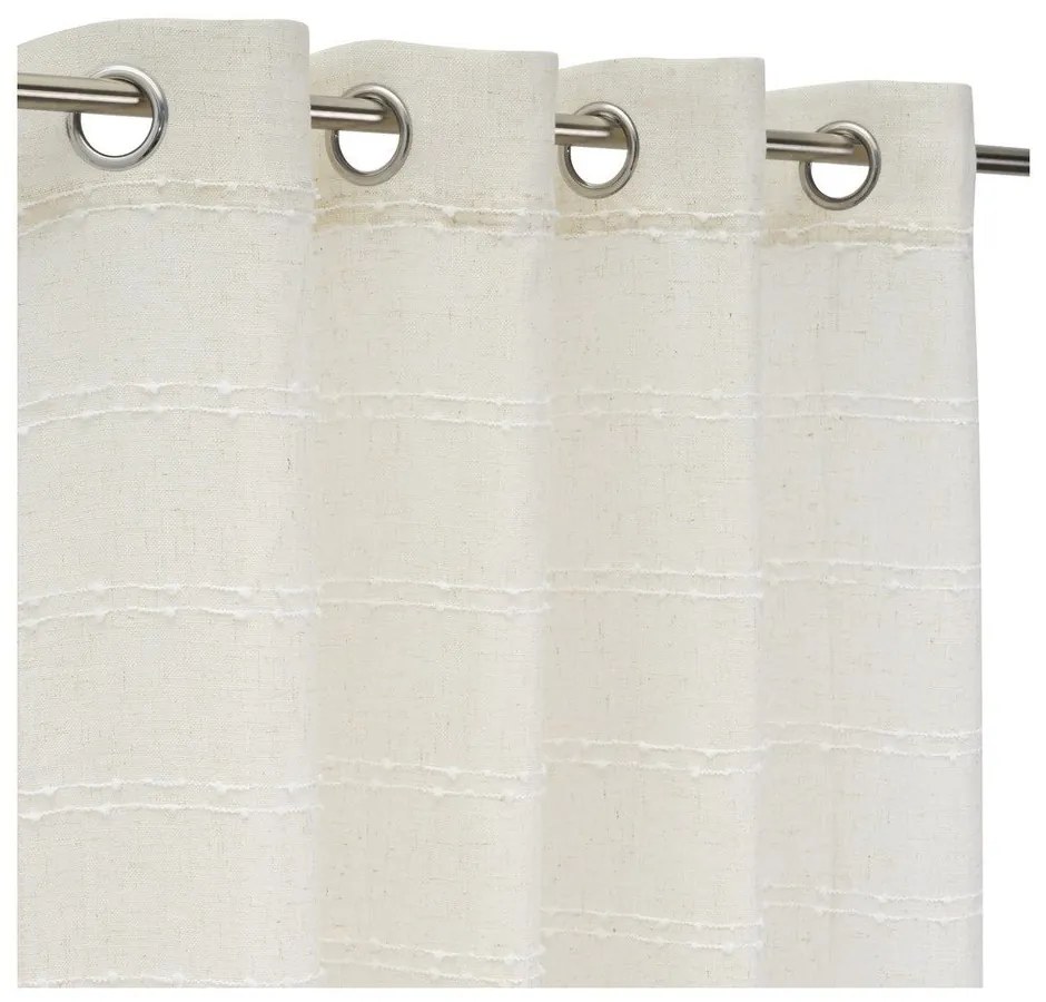 Бяло-бежово перде със смес от лен 140x260 cm Nodes – Casa Selección