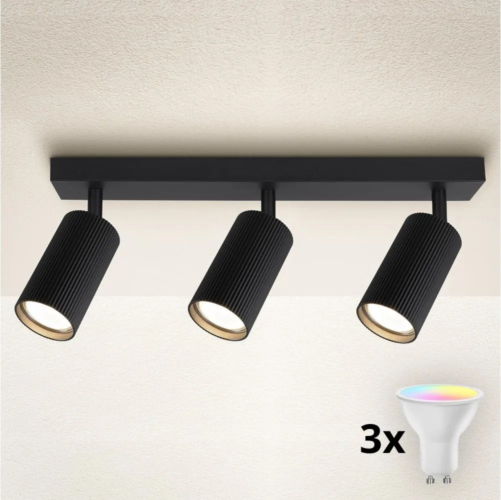 BRILAGI - LED RGBW димируемо точково осветително тяло SELE MODERN 3xGU10/4,8W/230V черно