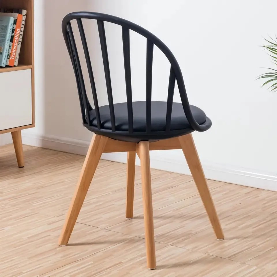 Кухненски стол Aluna-черен (4) парчета