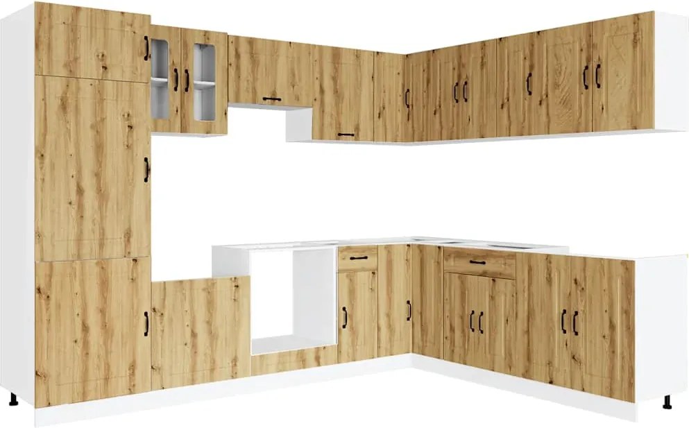 3314980 vidaXL Комплект кухненски шкафове от 14 части Kalmar, инженерно дърво