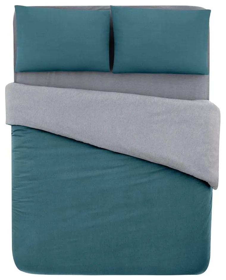 Памучен чаршаф за двойно легло/разширен с петролен чаршаф/сив 200x220 cm - Mila Home