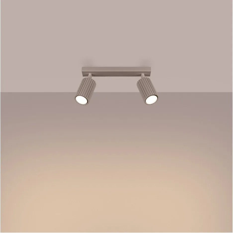 Кафяво-сив метален прожектор 6,5x30 cm Gleam – Sollux