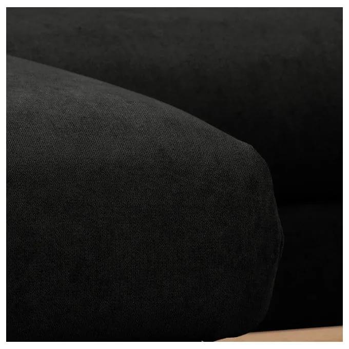 Черен ъглов диван (ляв ъгъл) Beata - Ropez