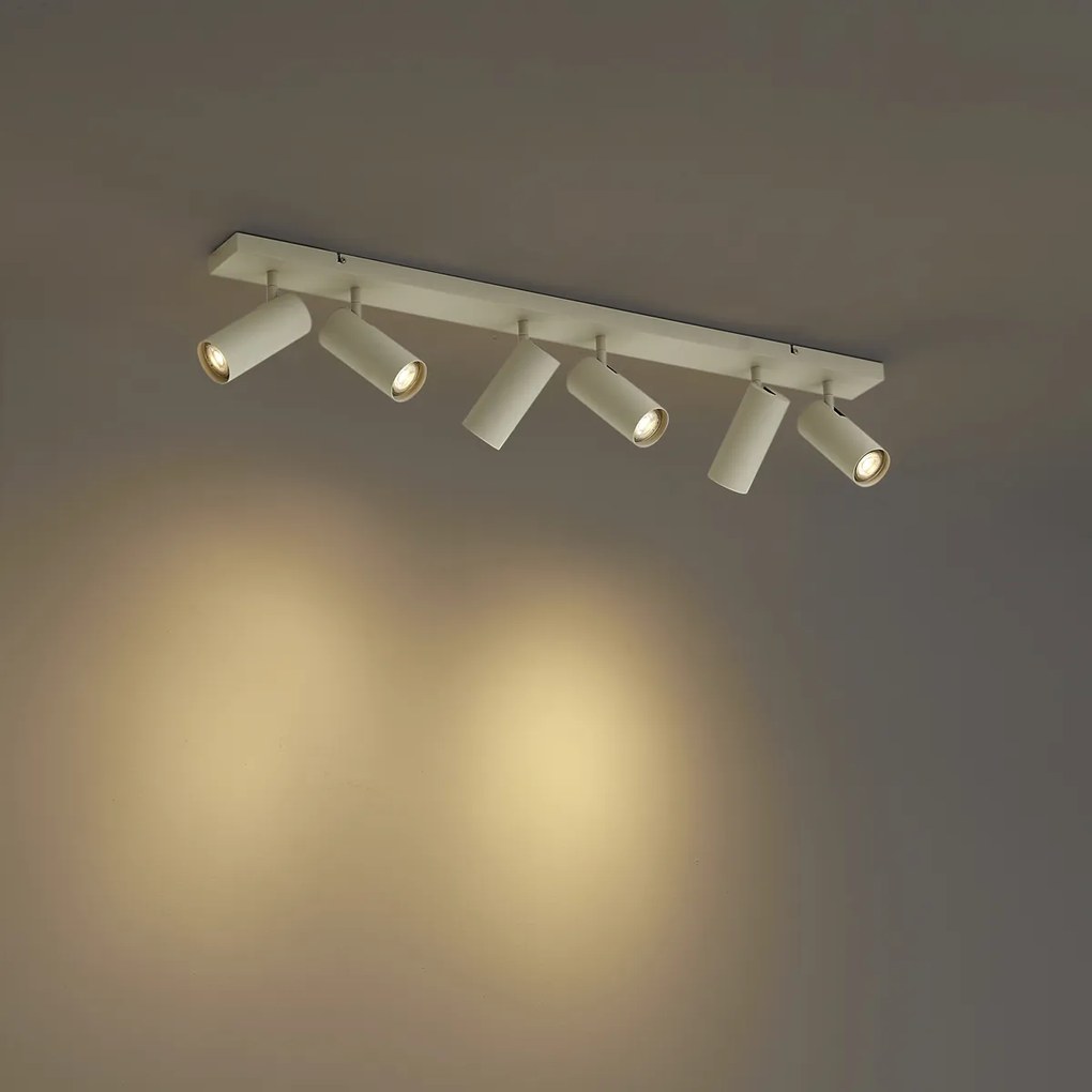 Модерна таванна лампа бежова 100 см 6-лампи регулируема - Renna