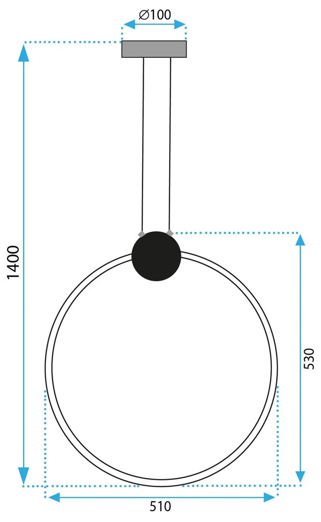 Плафон LED APP1398-CP BLACK 50cm