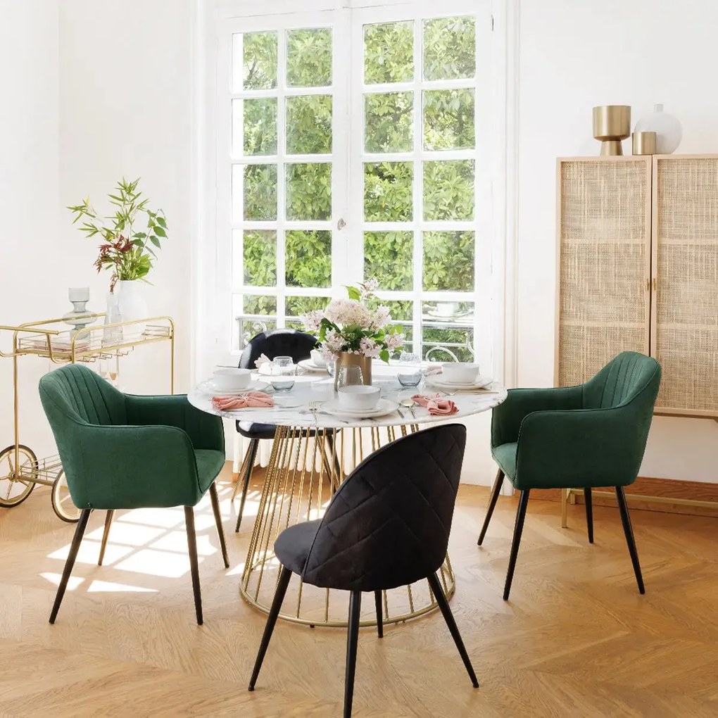 Трапезен стол atmosphera Slano, Велур - Кафяв