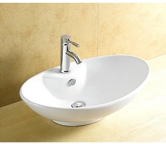 Мивка за баня ICB 846, монтаж върху плот, порцелан, бял, 65x43x20.5см