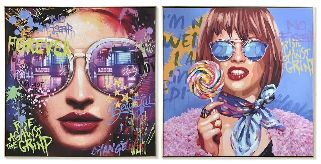 Картина Home ESPRIT Модерен 100 x 3,5 x 100 cm (2 броя)