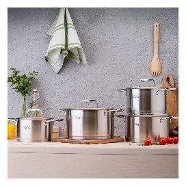 Тенджера Oliver Voltz OV51210P20 Berlin Premium Collection, 20 см, 3.6 л, Неръждаема стомана 18/10, Индукция, Инокс