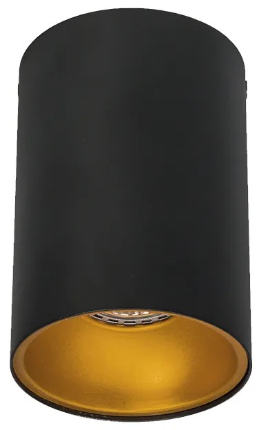 Комплект от 4 модерни прожектора черни със злато GU10 50mm - Deep