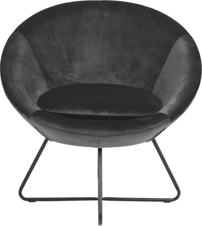 Кресло от сиво кадифе Center - Actona