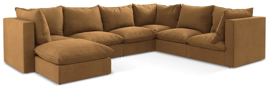 Теракотен ъглов диван (десен ъгъл/U форма) Manao – Makamii