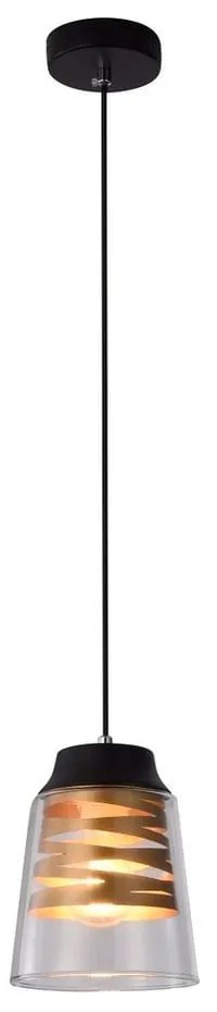 Черно висящо осветително тяло със стъклен абажур Fresno - Candellux Lighting