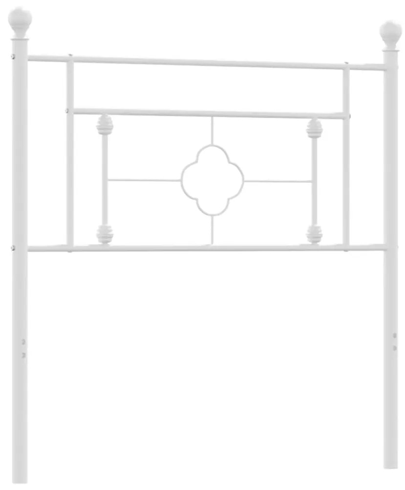 374416 vidaXL Метална табла за глава, бяла, 90 см