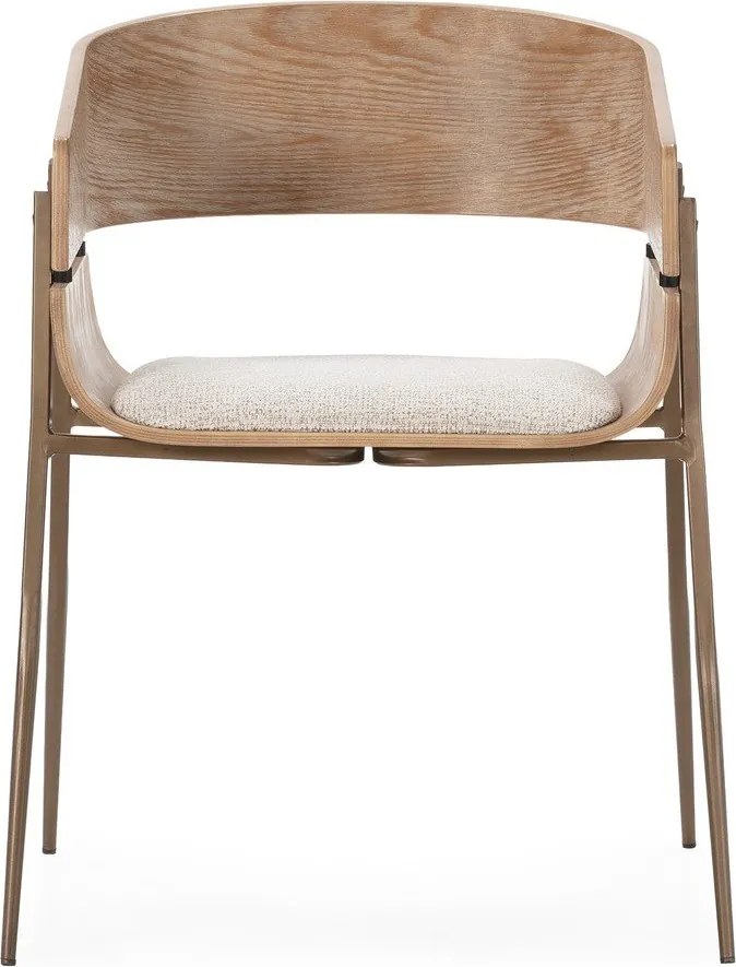 Тапицирани трапезни столове в комплект с подлакътници 2 бр. в естествен цвят Naia – MOME