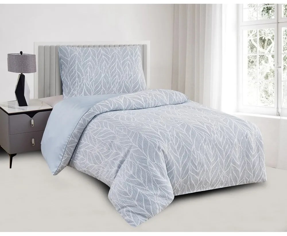 Синьо единично спално бельо от жакард 140x200 cm Florida – My House