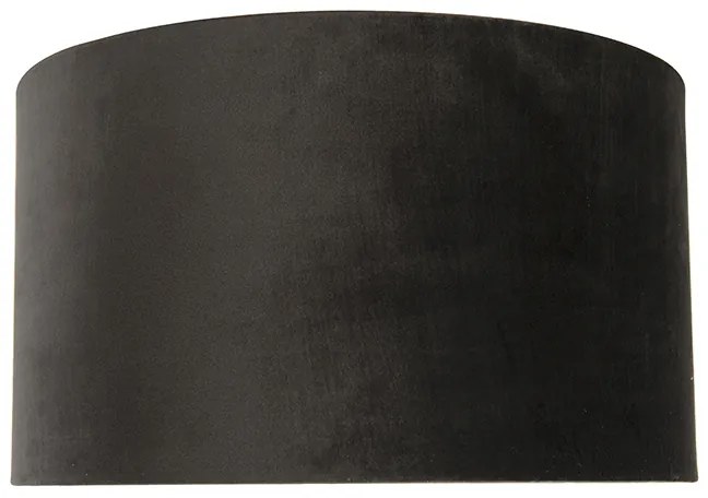 Кадифен абажур черен 35/35/20 със златен интериор