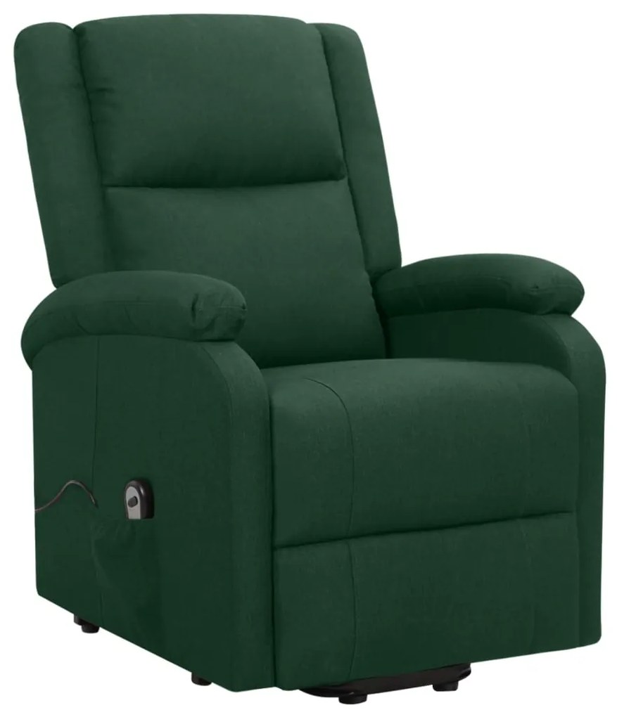 329705 vidaXL Изправящ стол, тъмнозелен, текстил