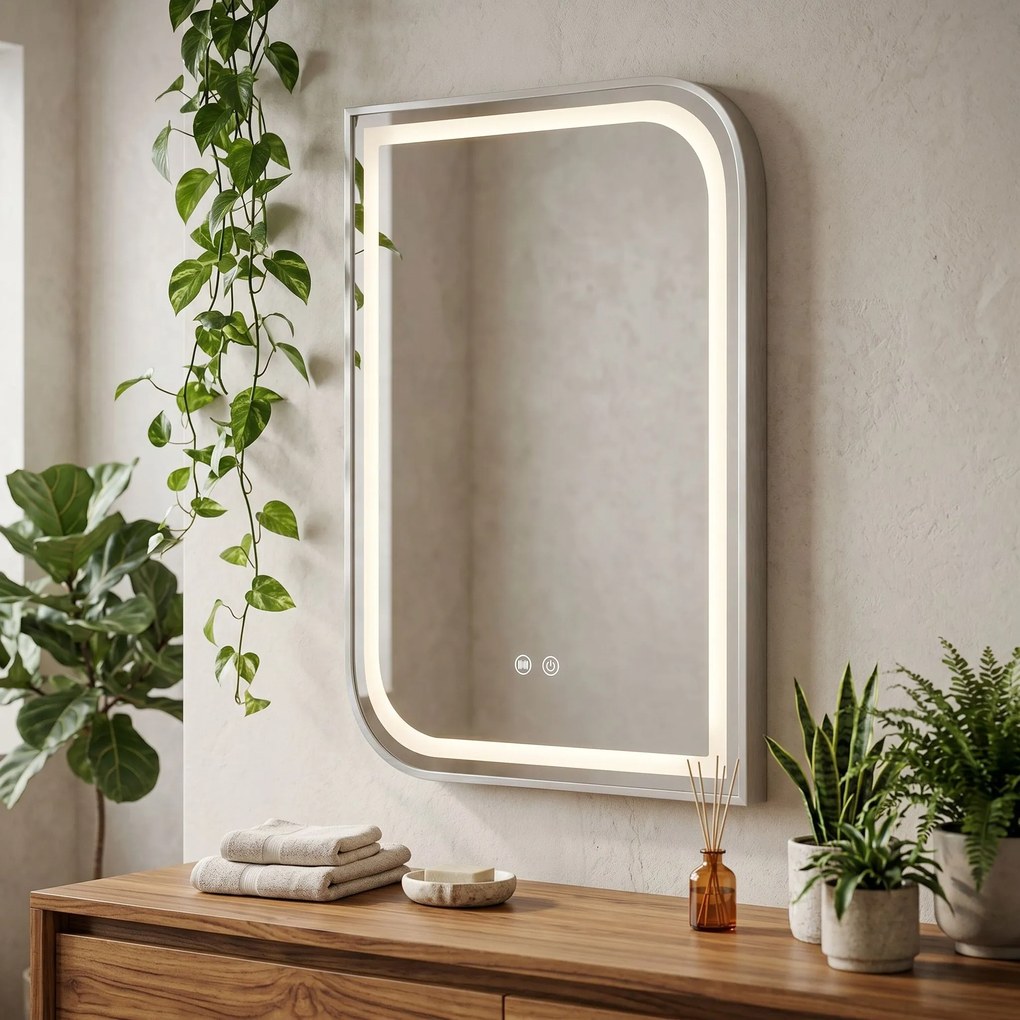 Огледало LED ZONE 80x60 BRUSH NICKEL