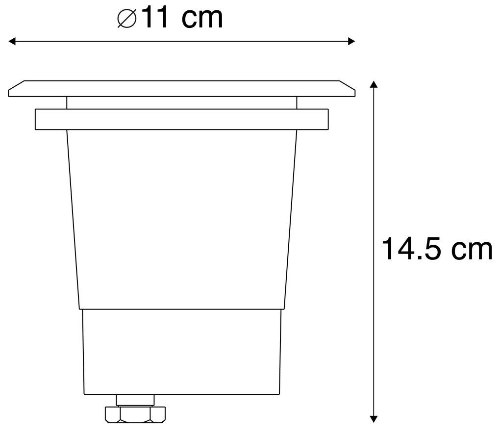Комплект от 6 външни наземни прожектора стомана 11cm IP67 - Basic Round