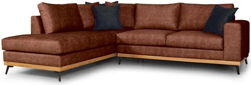 Ъглов диван Rotondo-Теракот-Ляво