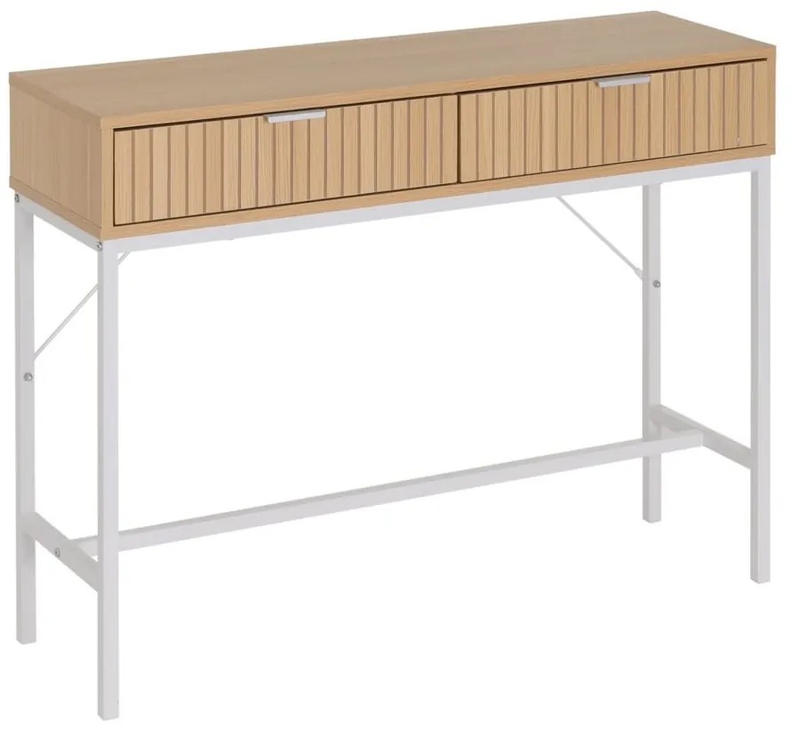 Конзолна маса от декор от дъб в естествен цвят 30x100 cm Mid-Lines – Casa Selección