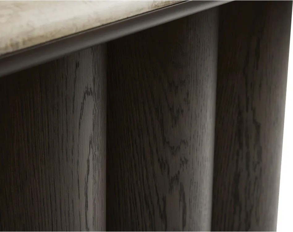 Конзолна маса с мраморна плоча в тъмно естествен цвят 38x120 cm Piazze – Unique Furniture