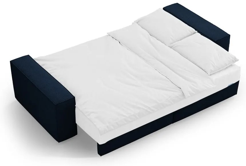 Тъмносин разтегателен диван от букле 247 cm Jodie – Micadoni Home