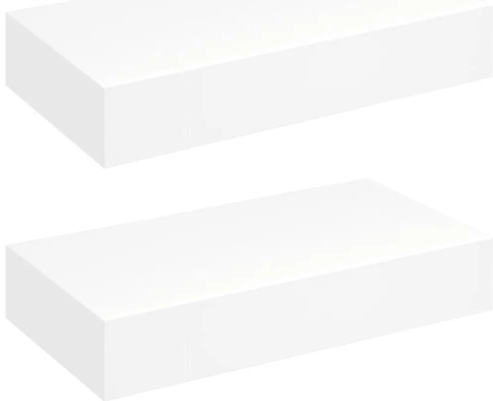 276001 vidaXL Окачени стенни рафтове с чекмеджета, 2 бр, бели, 48 см