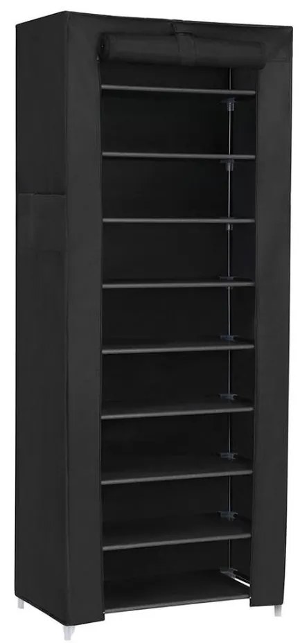 Платнен шкаф за съхранение с рафтове MATIS 58x160 cm черен