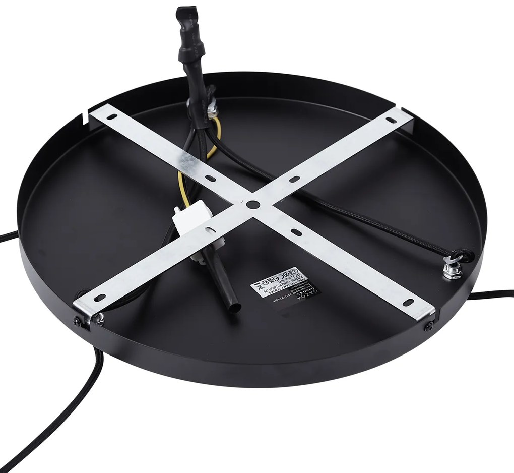 Ретро висяща лампа черна с оранжево стъкло 3 светлини - Denise