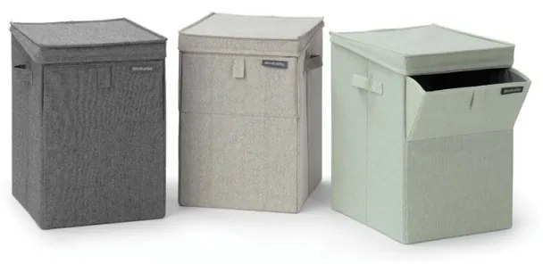 Кутия за пране Brabantia Stackable 1000827, 35 л, Преден отвор, Широк капак, Сгъваема, Сив