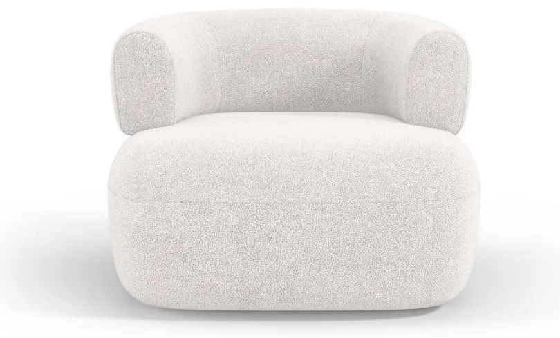Бяло кресло от плат букле Jenny – Micadoni Home