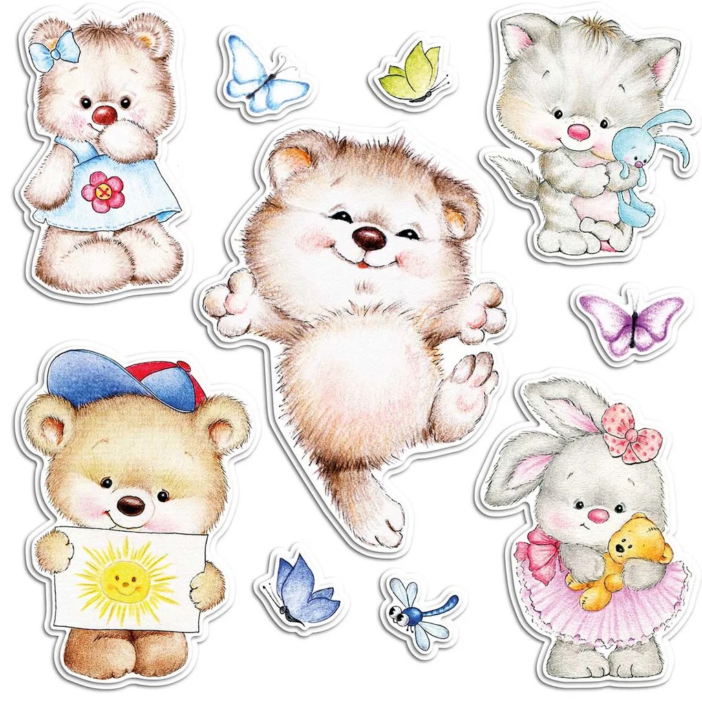 Декоративни стикери за стена Tender Animals от пяна