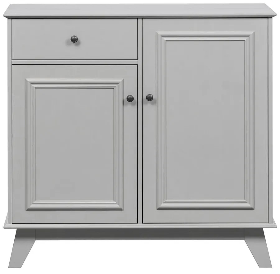 Светлосив нисък детски скрин от борова дървесина 98x93 cm Lily - WOOOD