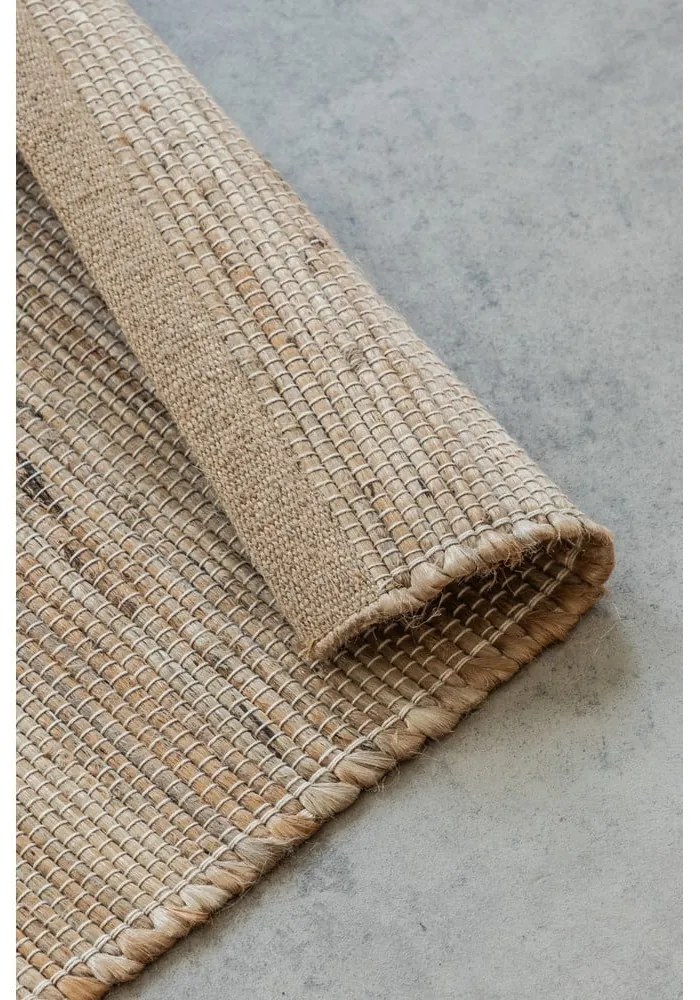 Бежова двустранна/ръчно изработена пътека със смес от юта 80x200 cm Handloom – Hanse Home