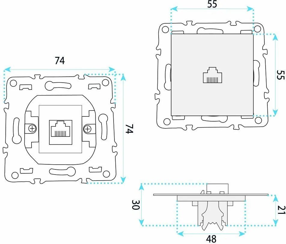 Розетка RJ45 с Рамка OSTE JNH010-S WHITE