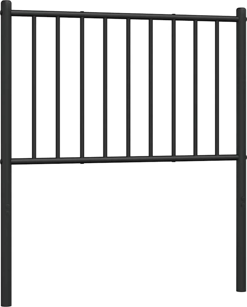 350890 vidaXL Метална резервна табла за легло, черна, 75 см